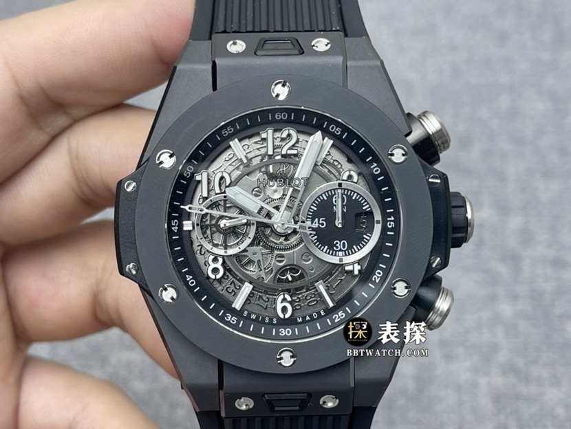 ZF Hublot Big Bang Original Factory Collectwith colored ceramics matte black skeletonized dial rubber 421.CI.1170.RX