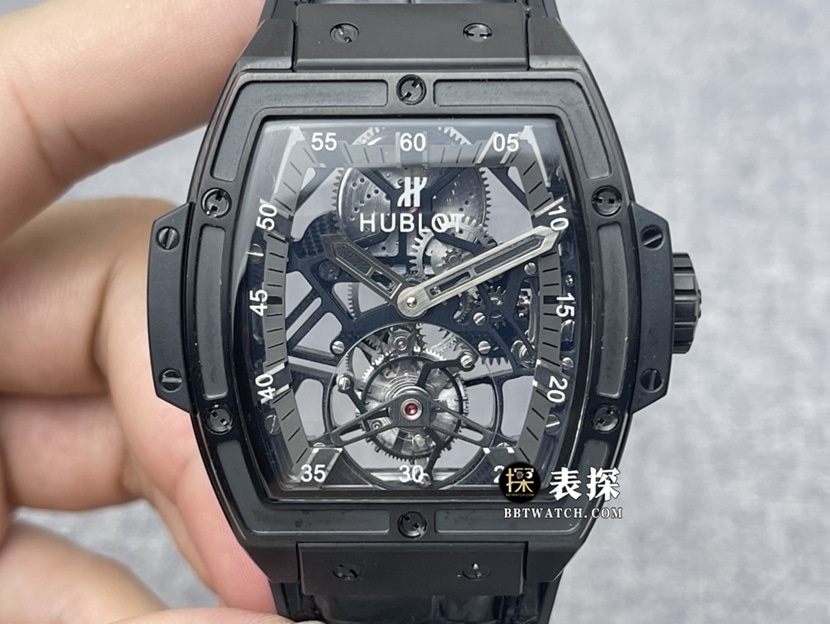 JB Hublot MASTERPIECE Series 906 Skeleton Tourbillon Rubber Replica Watch with Real HUB 9006 Hand-Wound Movement