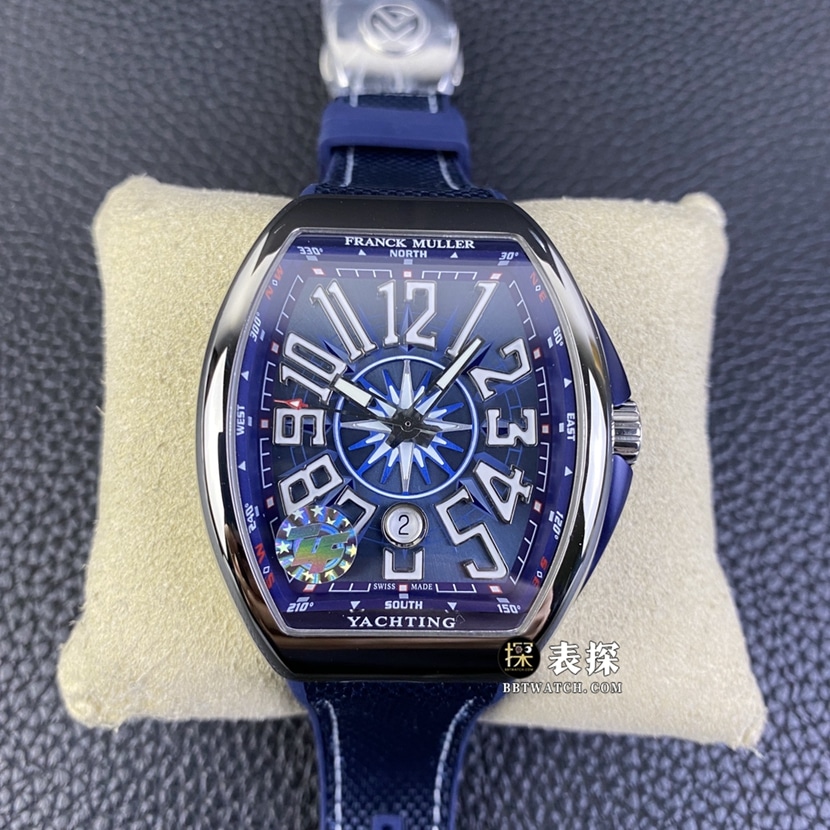 ZFV45 Series Frank Muller 1:1 Replica Watches Cushion-Shaped Avant-Garde Blue Plate Belt Model SC DT YACHTING OG