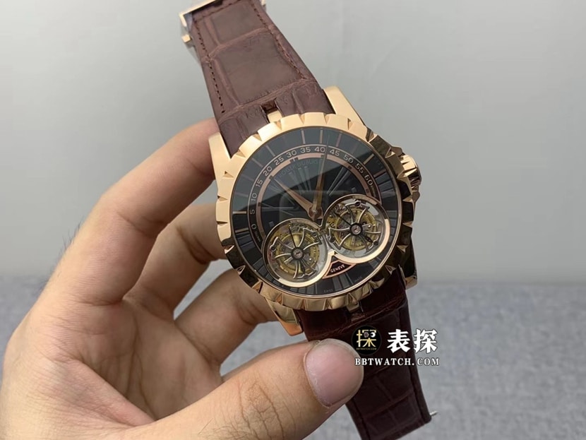 Roger Dubuis Excalibur Series Double Tourbillon JB King 1:1 Replica RDDBEX0280 Black Dial Strap