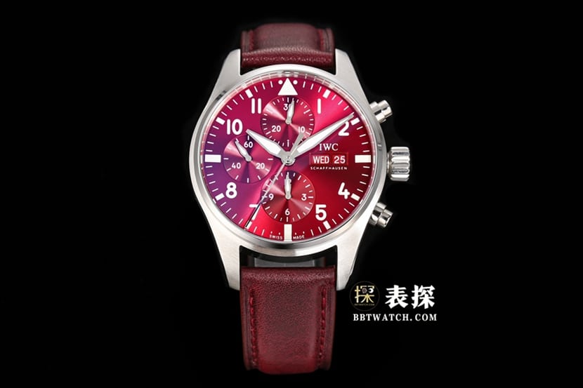 IWC Pilot's Watch Year of the Tiger Special Edition Burgundy Red Dial Leather Strap Replica IW388107