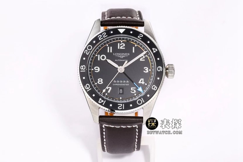 Montre clone Longines Sports Series 1:1 avec bracelet à cadran noir givré L3.812.4.53.2