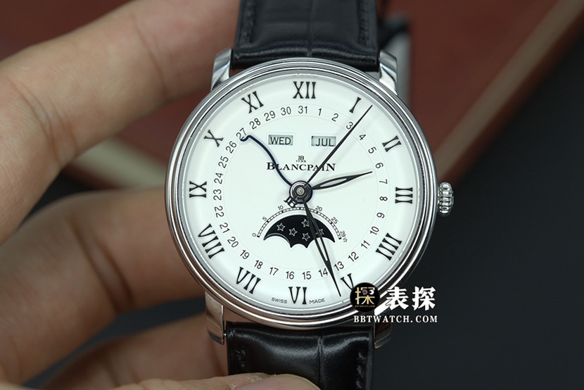 OM Classic Blancpain 6654-1127 Original Factory Super-Klon, silberweiß, Mondphase, verbessertes Replika-Armband, Modell 55B
