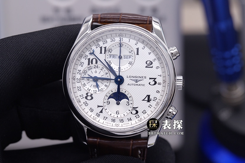 Exquisite Longines L2.673.4.78.3 Master Collection Original Factory Replik mit elegantem Barleycorn-Silberzifferblatt und Lederarmband