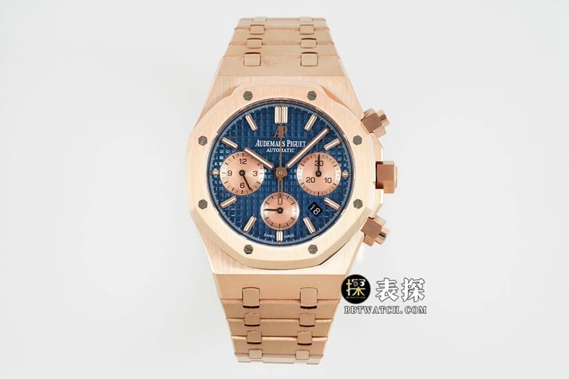 Audemars Piguet IPF Royal Oak Super Clone 1:1 Replica Watches Multifunction Chronograph Blue Plate Rose Gold Steel Strap 26331OR.OO.1220OR.01