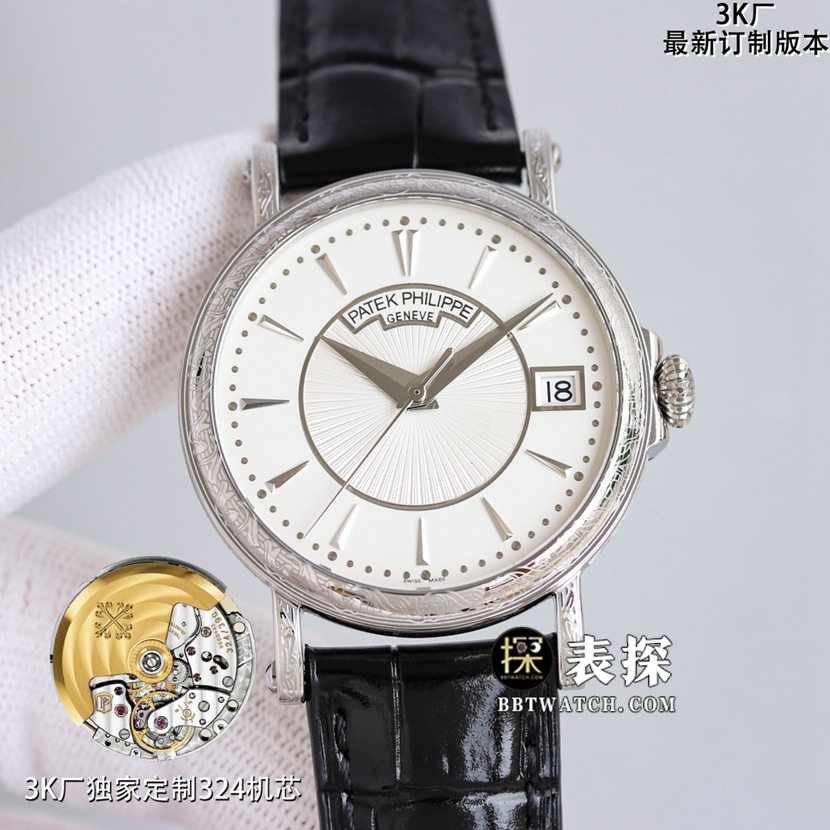Patek Philippe 3K Classic 5153G-010 Patek Philippe 1:1 Replica Watch with Ultra-Thin Customized Style, Silver-White Dial and Mechanical Strap