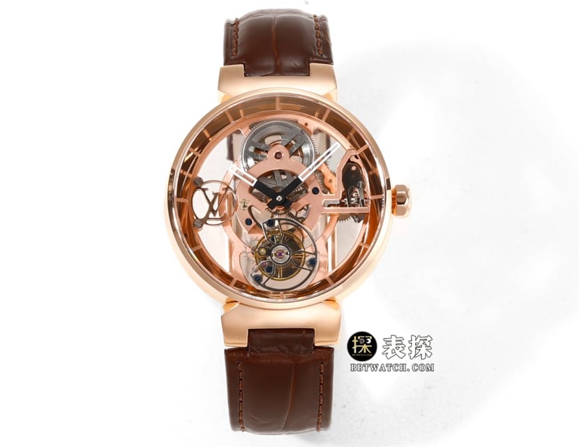 RM Men’s Louis Vuitton 1:1 Replica Watches: Skeletonized Disk Tourbillon Rose Gold Mechanical strap models with Sapphire Case