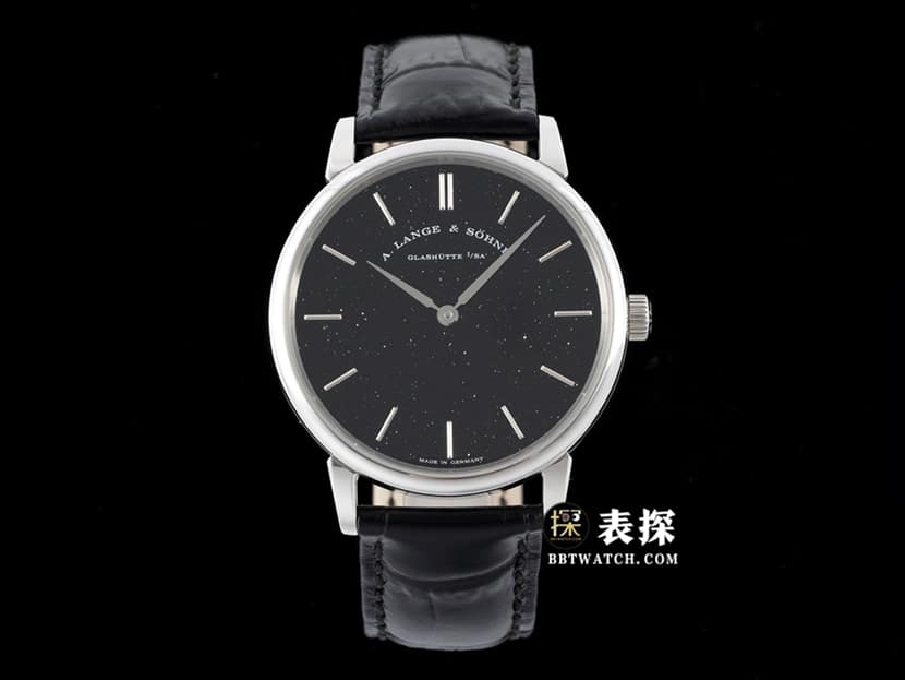 Precision engineering F8 Saxony Lange Original Factory Collectwatches with ultra-thin classic black aventurine dial