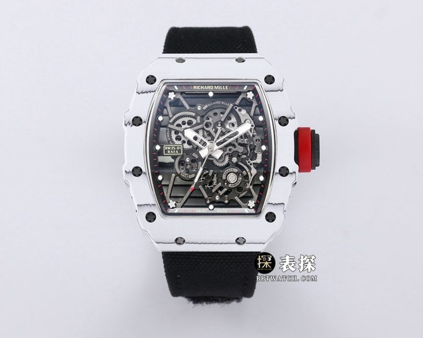 BBR Richard Mille RM 35-01 Carbon Fiber Original Factory CollectMen's Black Tonneau Dial Mechanical Velcro Strap