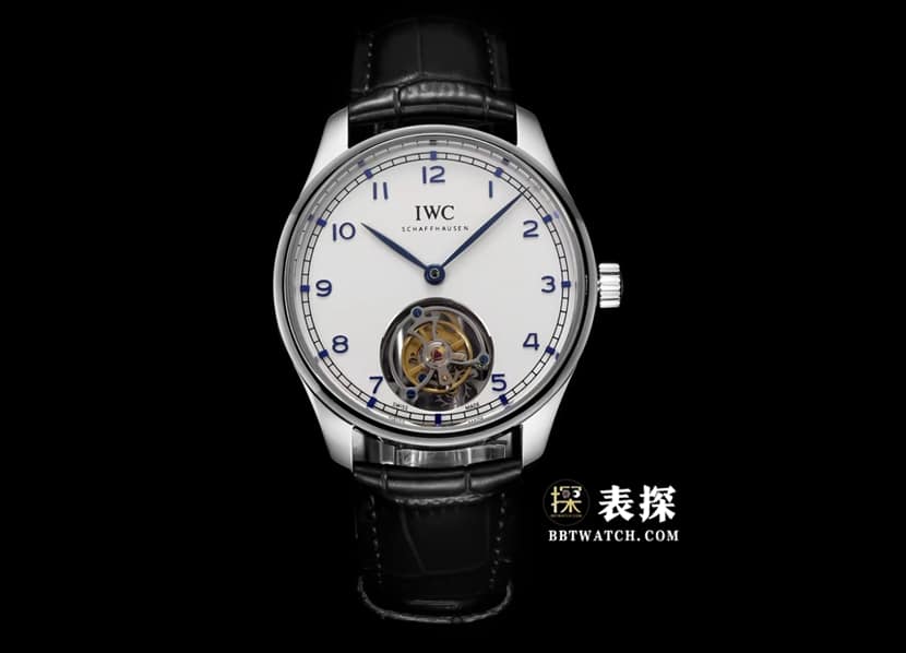 IWC Portugieser Hand-Wound Real Tourbillon 1:1 Replica in Silver-White Dial, Men's Strap Edition