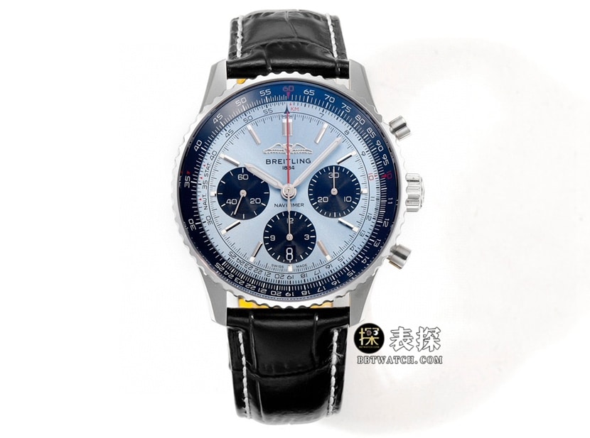 Breitling BLS Aviation Chronograph 1 AB0138241C1P1 1:1 Replica Watch Men's Ice Blue Dial Mechanical Strap with B01 Movement & Circular Flight Slide Rule Model AB0138241C1P1