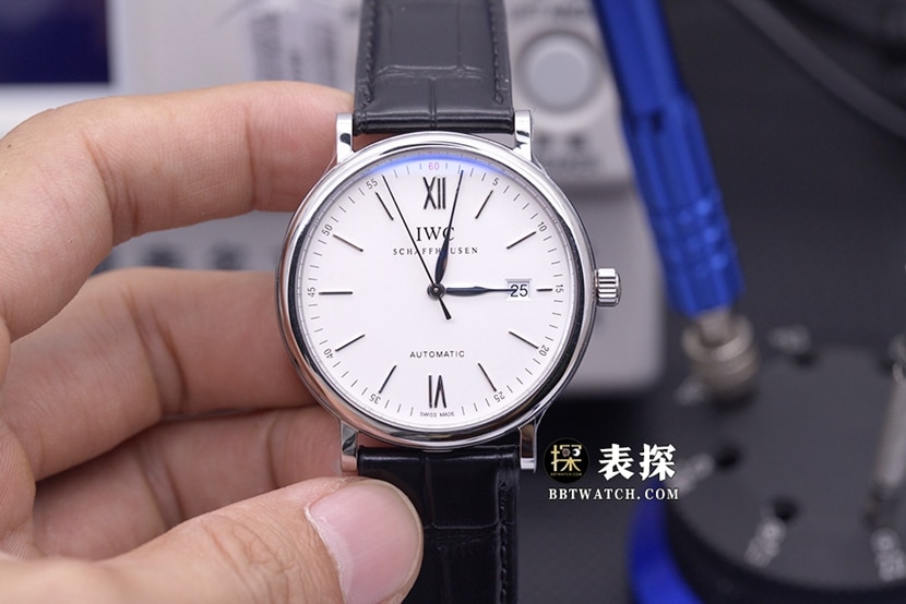 IWC Portofino V7 Factory Top Original Factory Replika-Uhren, silbernes Zifferblatt mit Edelstahlgehäuse und mechanischem Uhrwerk, Modell IW356501