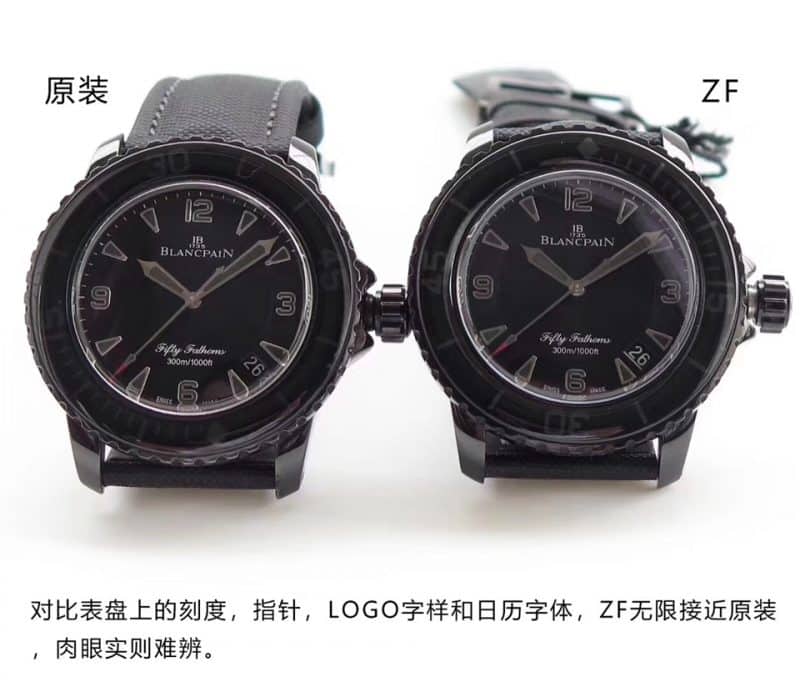 ZF Factory Blancpain Fifty Fathoms 5015 Black Knight Dive Watch: Top-Tier Replica vs Genuine Ceramic Bezel Analysis