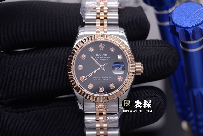 Rolex Datejust m126231-0019 EW Factory 1:1 Réplica: mostrador preto, pulseira de ostra de aço com elos interligados