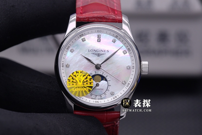 V9 factory Longines Masterpiece moonphase automatic mechanical CollectL2.409.4.87.2 with feminine romance white mother-of-pearl dial