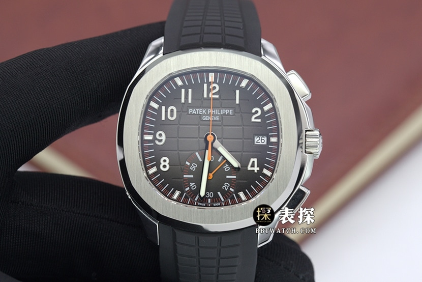 YL Factory Patek Philippe AQUANAUT 5968A-001 top Original Factory Collectbrown relief dial mechanical chronograph on rubber strap
