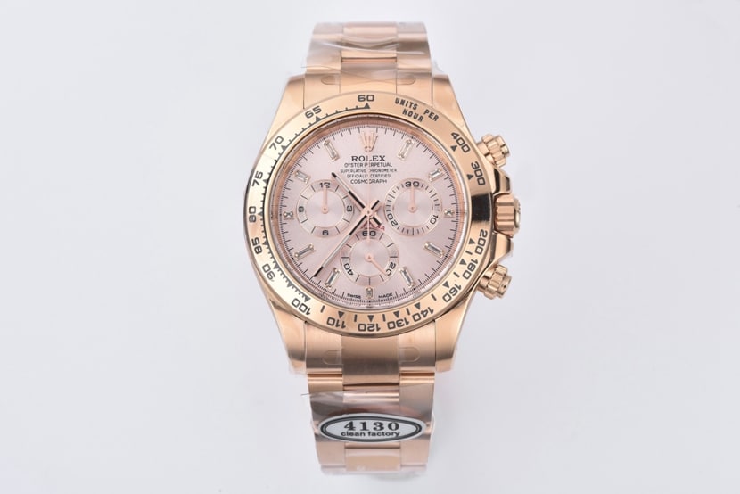Clean Rolex Daytona 116505 moissanite ice candy rose gold Original Factory super clone with mechanical steel strap m116505-0017