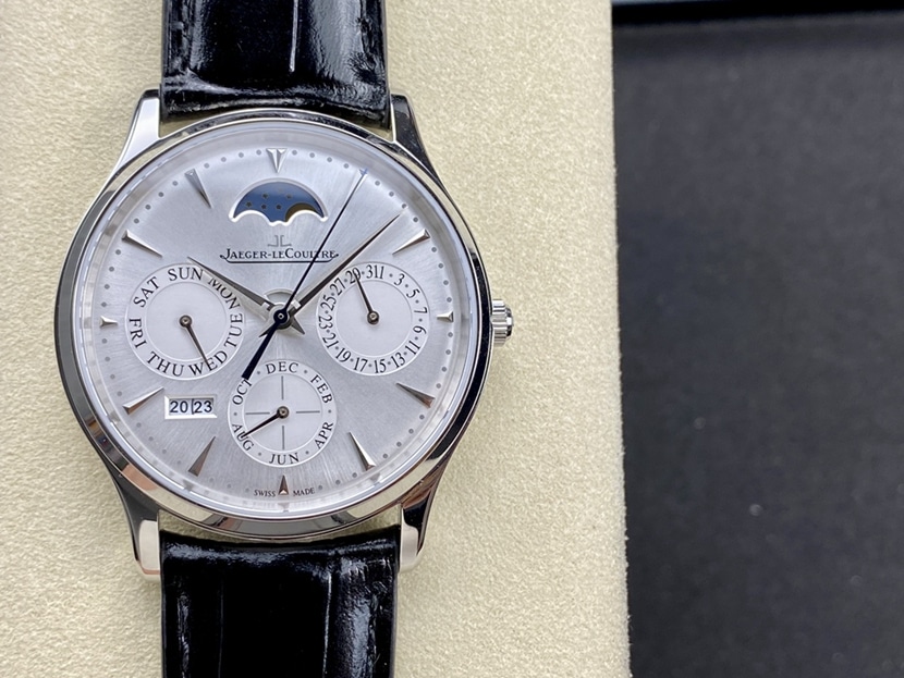 Jaeger-LeCoultre Master Jaeger-LeCoultre 1:1 réplica calendário perpétuo de função completa automático mecânico 130842J placa de prata