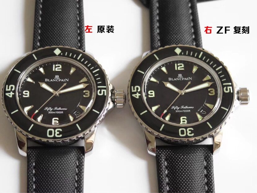 ZF Blancpain Fifty Fathoms 5015-1130-52A: Batalha de autenticidade de obra-prima com comparação de cristal de safira