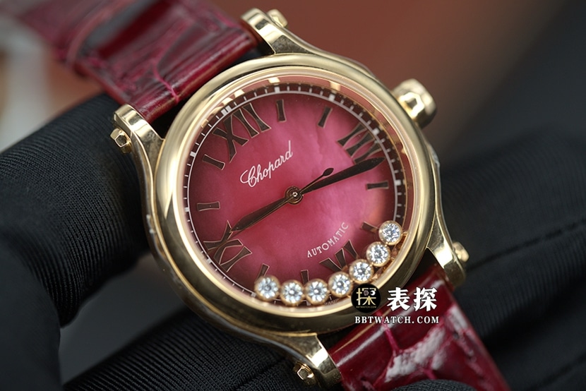 YF Factory Chopard Happy Diamonds 275378-5005 1:1 Replika-Uhren für Damen, rotes Perlmutt, Roségold, aktuelles Video