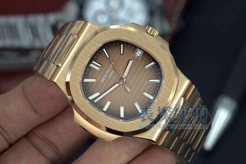 3K Factory Patek Philippe Nautilus 5711/1R-001 Men's Top Replica Rose Gold Sports Watch - Actual Video