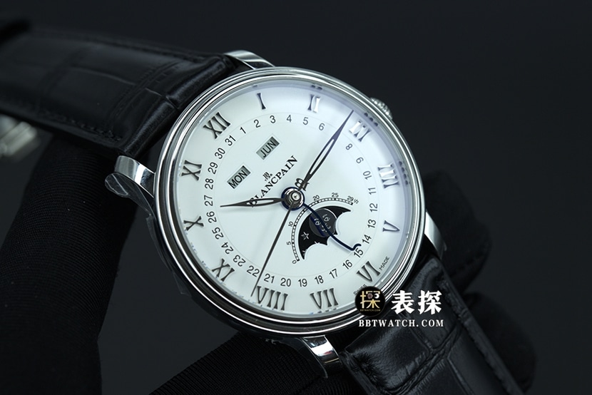 OM Fabrik Blancpain Blancpain Villeret Herren 1:1 Super Clone Mondphase klassisches weißes Zifferblatt 6654-1127 6654-1127-55B echtes Video