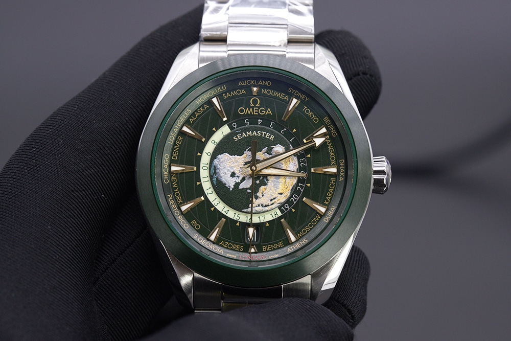 Omega VS Seamaster Worldtimer Green Plate 220.30.43.22.10.001 Premium Super Clone Vergleich