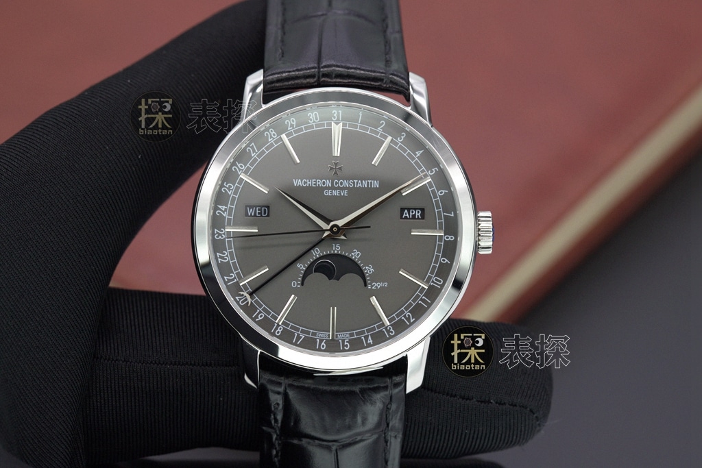 Vacheron Constantin MX Factory Legacy Series Gray Dial Mechanical Self-Winding Replica with Black Leather Strap
