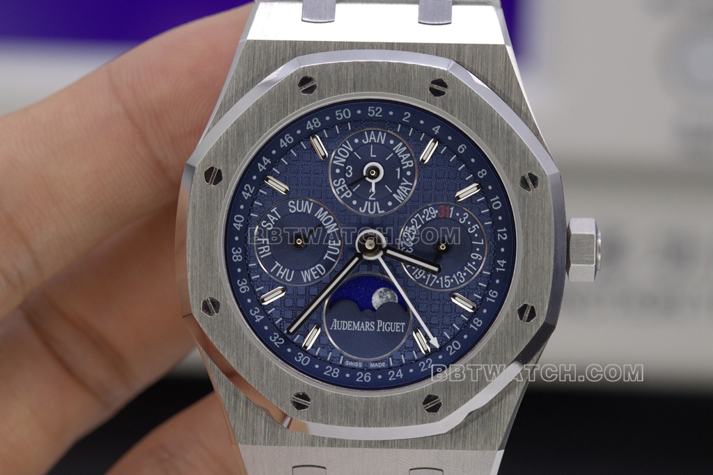 Audemars Piguet Royal Oak 26574 BBR Original Factory Super A Clone with Blue Dial Perpetual Calendar Mechanical Movement