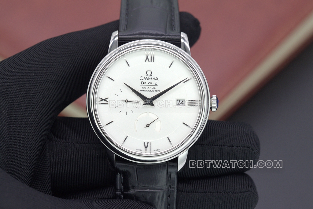 ZF Omega De Ville Super A Clone Silver Dial Power Reserve Strap Watch 424.13.40.21.02.001