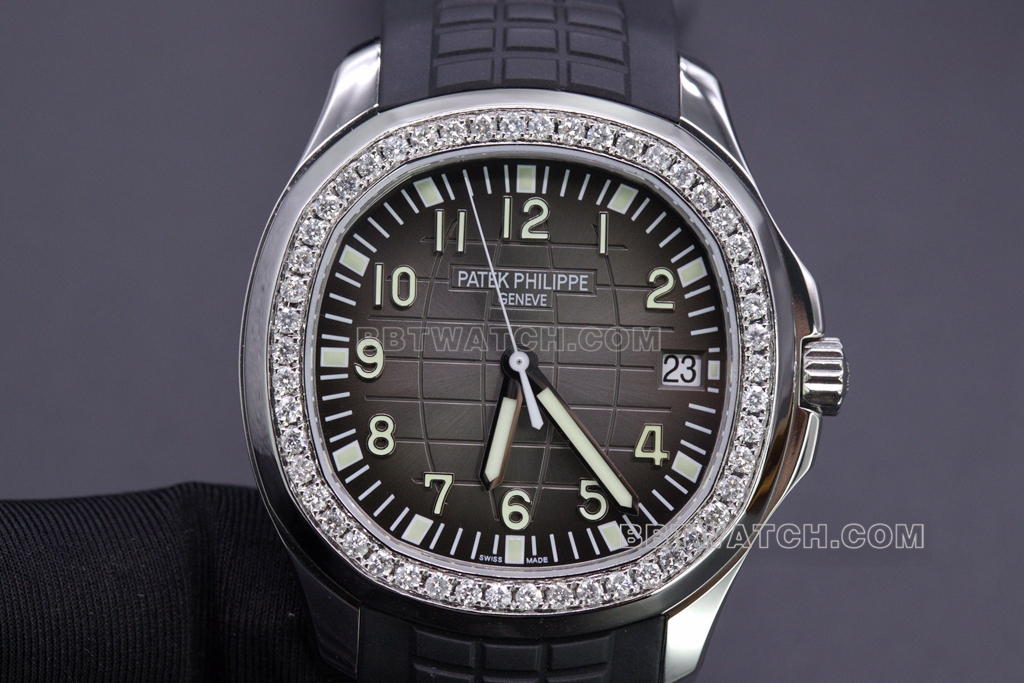 Patek Philippe Aquanaut 5167A-001 ZF Factory Grenade Black Dial Diamond Ring 1:1 Super Clone Mechanical Watch
