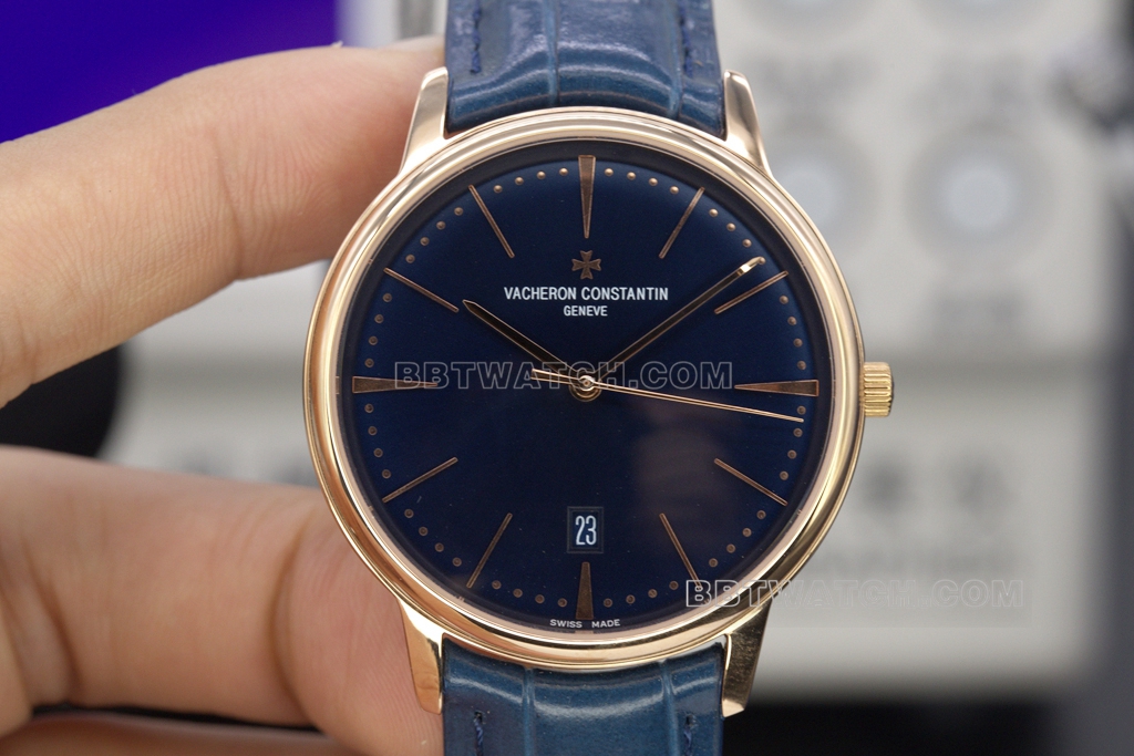 MKS Vacheron Constantin Heritage 85180 1:1 Top Replica, Rose Gold Case with Blue Dial and Sapphire Crystal