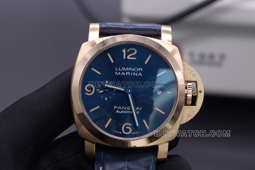Panerai PAM01114 VS Factory Lumino Series Mechanical Watch with Blue Dial