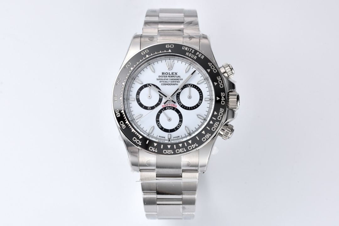 Rolex Daytona super clone C Factory m126500LN-0001 white dial 4131 movement stainless steel chronograph