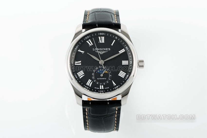APS Factory Longines Master Collection Top Réplique Cadran Noir Phase de Lune Montre Mécanique L2.909.4.51.7