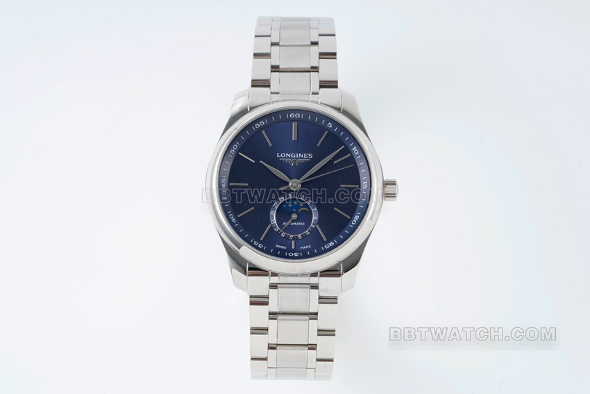 Longines Master Collection Moonphase L2.909.4.92.6 par APS Factory, réplique 1:1 de cadran bleu de qualité supérieure avec aiguilles en feuille de saule et bracelet en acier