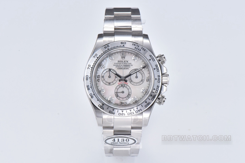 Rolex Cosmograph Daytona Clean Factory Handpicked Mother-of-Pearl 18k White Gold 1:1 Super A Fine Imitation