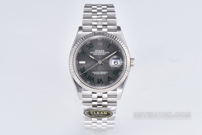 C factory rolex log top 1:1 imitation slate gray plate 36mm mechanical five frame link m126234-0045