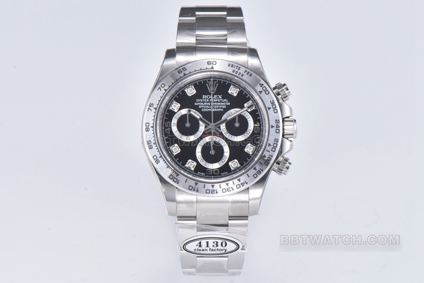 Rolex C Factory 116509 diamond-engraved enameled black dial super clone 1:1 mechanical steel strap