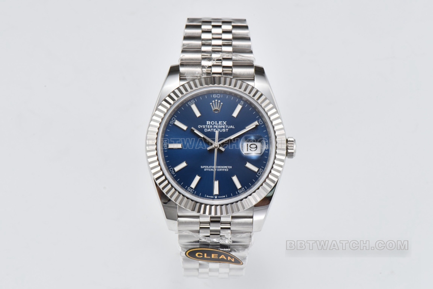 C Factory Rolex Datejust m126334-0002, blaues Zifferblatt, 41 mm Super-Klon, mit Eins-zu-eins-Uhrwerk 3235 und fünfgliedrigem Oyster-Stahlarmband