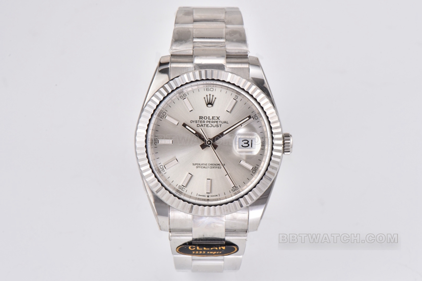 C Factory Rolex Datejust 41mm 1:1 Super A Imitação Fina com Movimento 3235 Estável e Cristal de Safira Resistente a Riscos