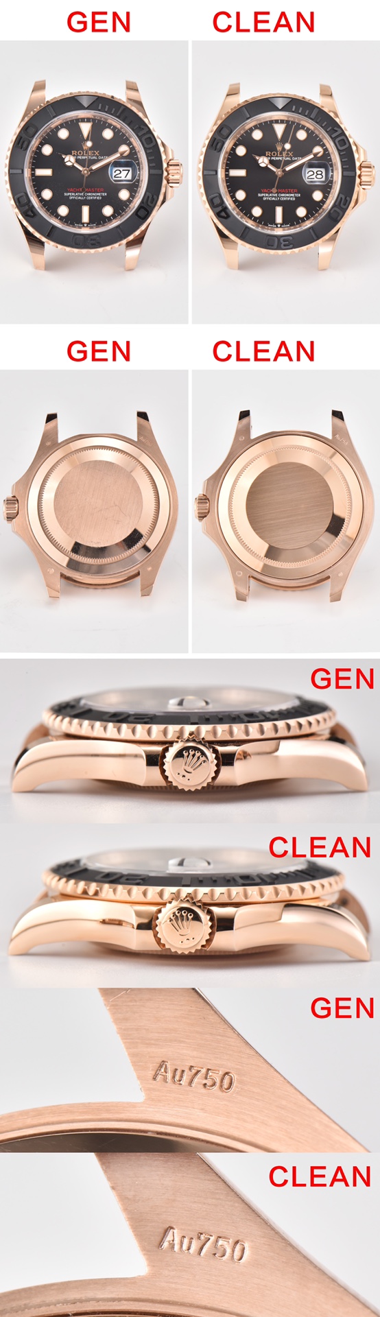 C Factory Rolex Yacht-Master 40mm 126655 Everose Rose Gold Real vs. Fake Review Rolex Top Replica Watches