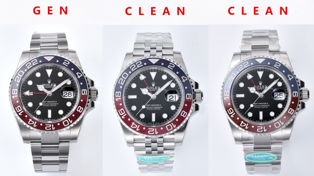 C Factory GMT-Master Red and Blue bezel Real and Fake Comparison Review Rolex Top Replica Watches