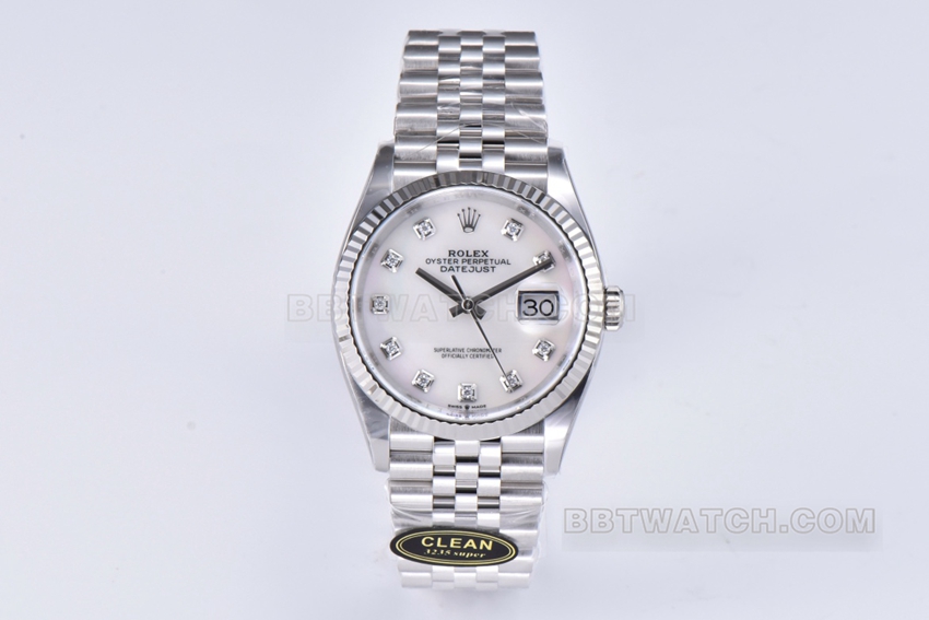 Rolex C Factory Rolex Datejust 36mm top-quality 1:1 super clone replica 36mm mother-of-pearl diamond dial with 3235 movement mechanical watch m126234-0019