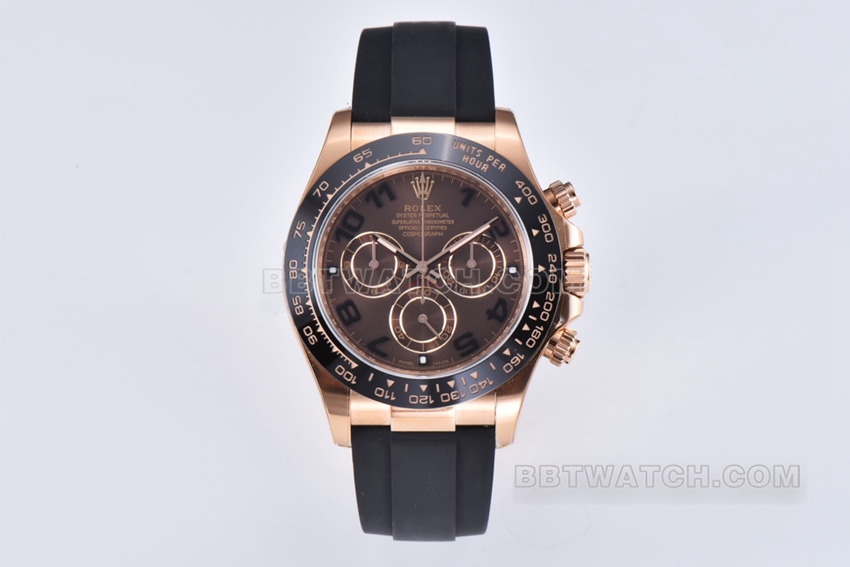 Rolex C Factory Daytona M116515ln-0015 premium 1:1 super clone 18k rose gold chocolate dial sapphire crystal mechanical rubber strap