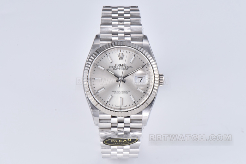 C factory Rolex Logbook 1:1 super A super clone 36mm silver dial open mold 3235 movement m126234-0013