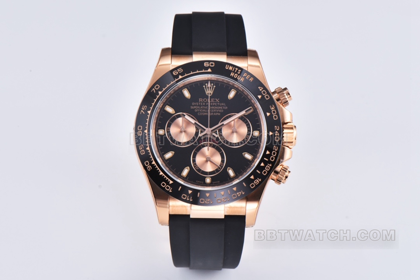 Rolex Clean Factory Daytona 116515 Enameled Black Dial Rose Gold 1:1 Super Clone M116515ln-0017