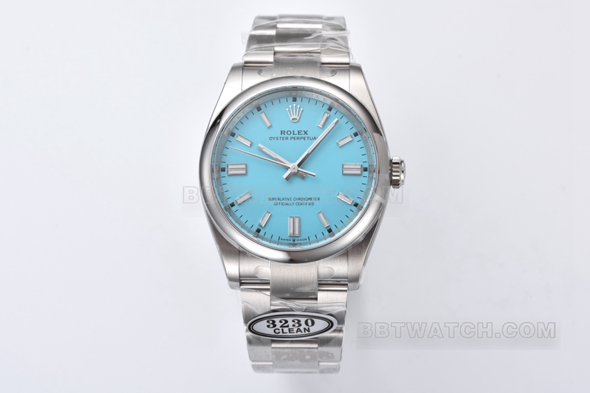 Rolex C Factory Rolex Oyster Perpetual 36mm 1:1 Top-Quality Replica 36mm Tiffany Blue Dial Mechanical Watch m126000-0006 with 3230 Movement