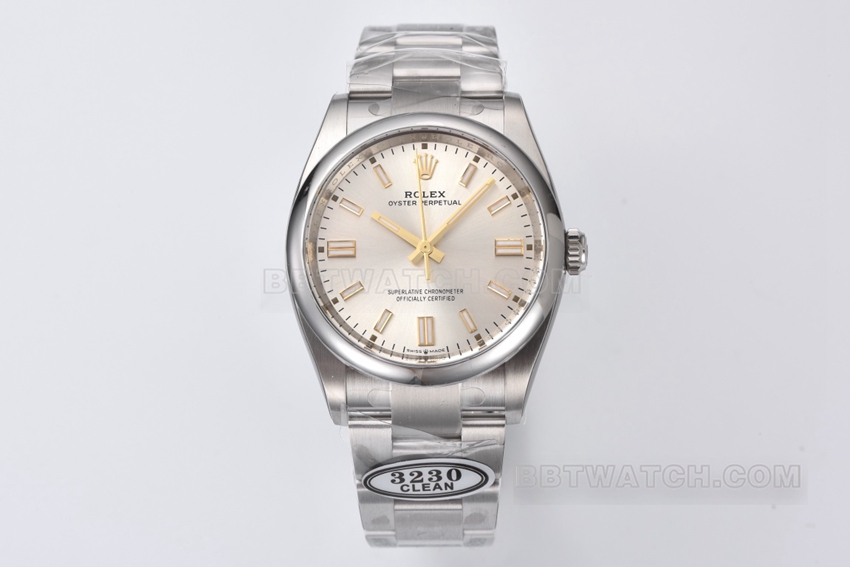 C Factory Rolex Oyster Perpetual 126000 36mm Silver Dial 3230 Movement Top 1:1 Replica Watch