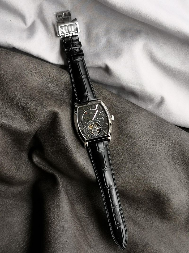 Vacheron Constantin Malta 30080 Top 1:1 Super Clone Black Dial Tourbillon Mechanical Watch with Rose Gold Case